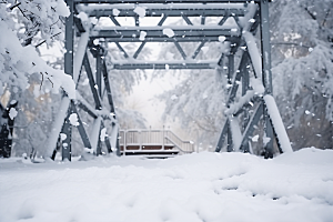 大雪风光寒冷室外摄影图
