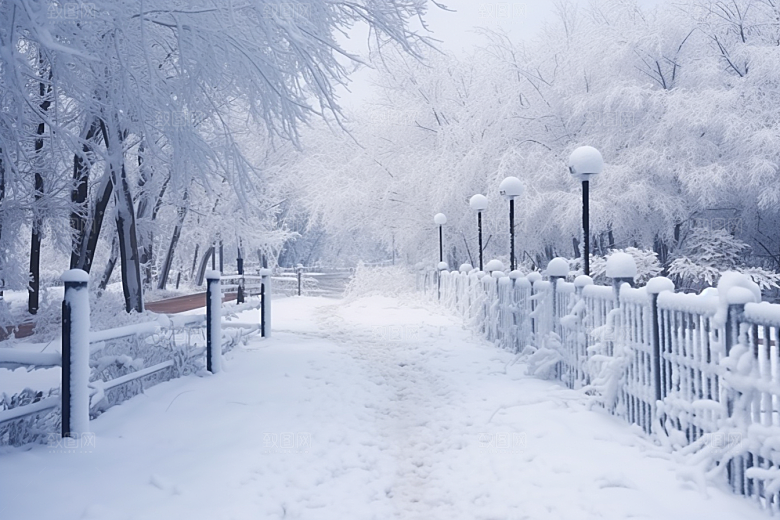 大雪风光室外唯美摄影图