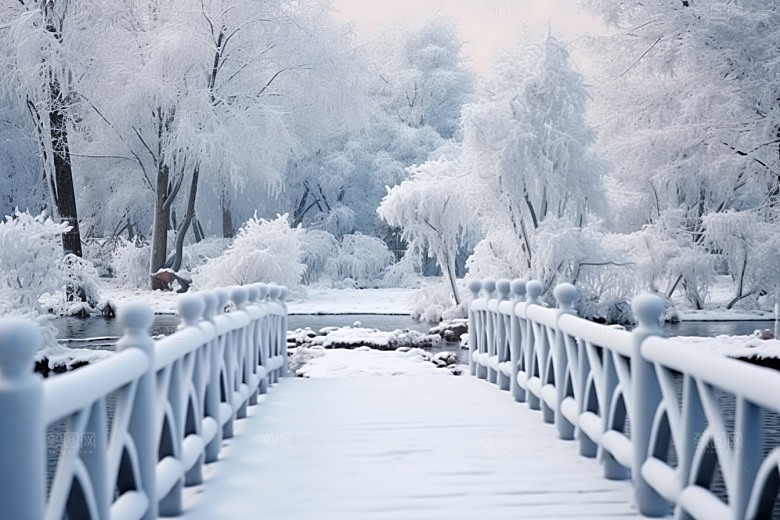 大雪风光自然冬季摄影图