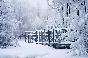 大雪风光唯美寒冷摄影图