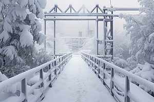 大雪风光景色自然摄影图