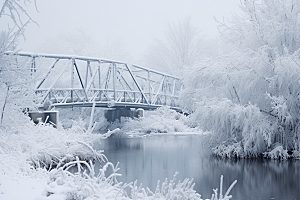 大雪风光户外景色摄影图