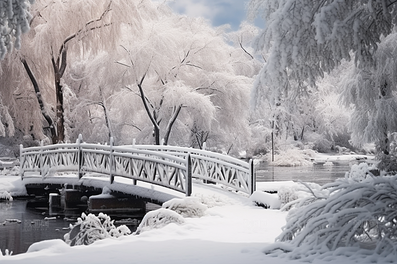 大雪风光冬天景色摄影图