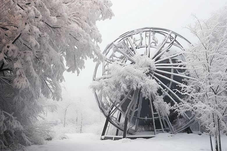 大雪风光高清环境摄影图