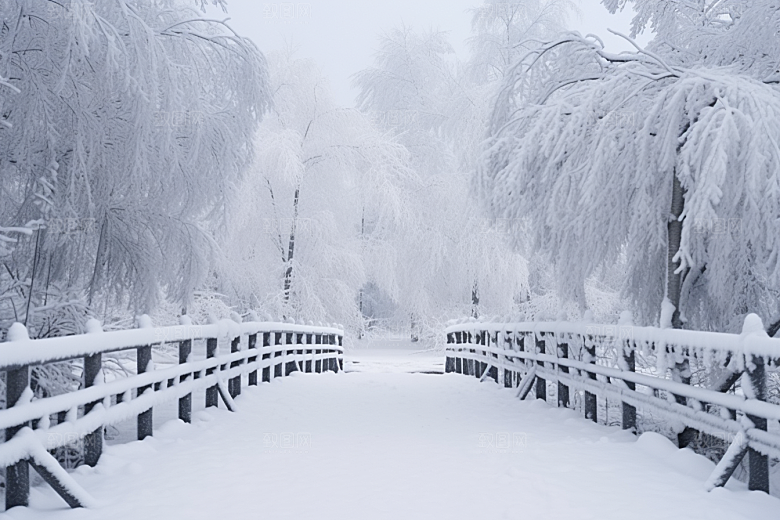大雪风光高清寒冷摄影图