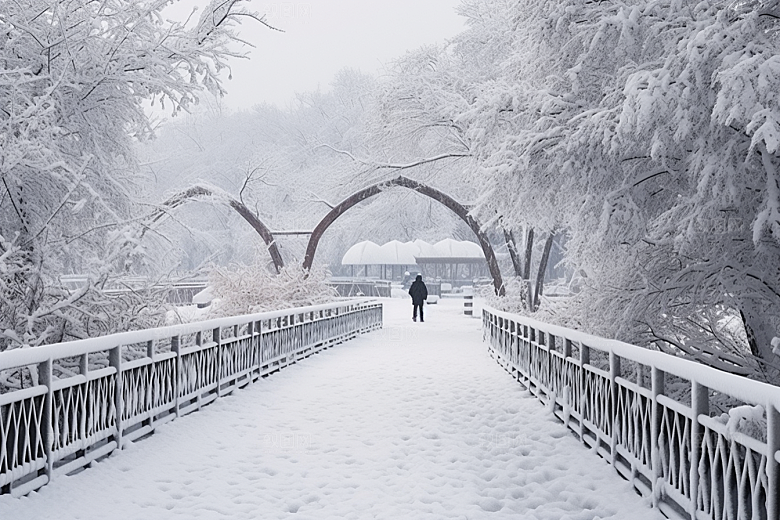 大雪风光室外寒冷摄影图