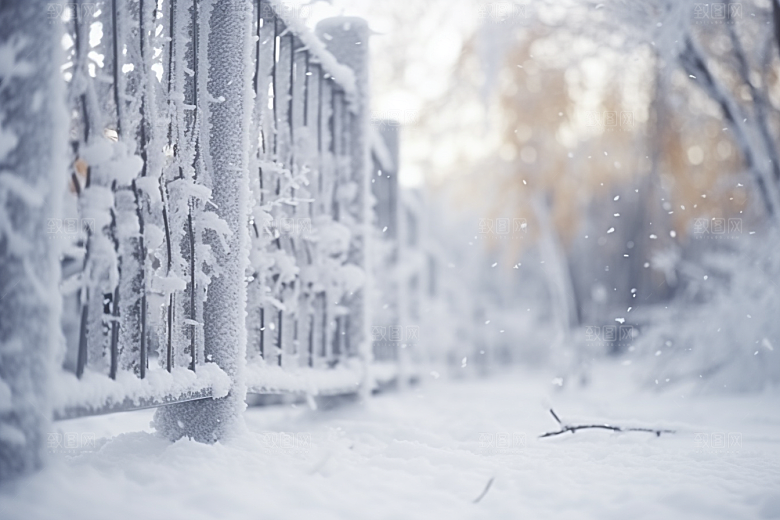 大雪风光寒冷室外摄影图