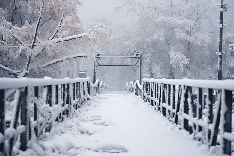 大雪风光室外环境摄影图