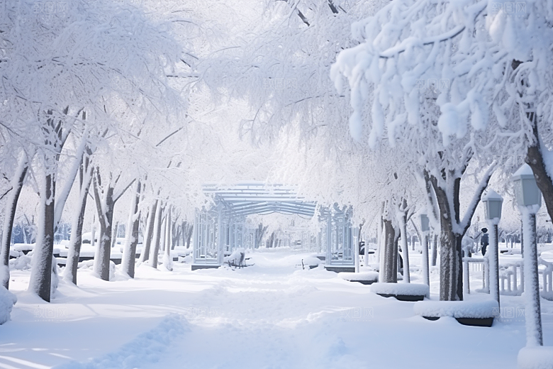大雪风光室外寒冷摄影图