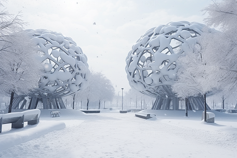 大雪风光冬季景色摄影图