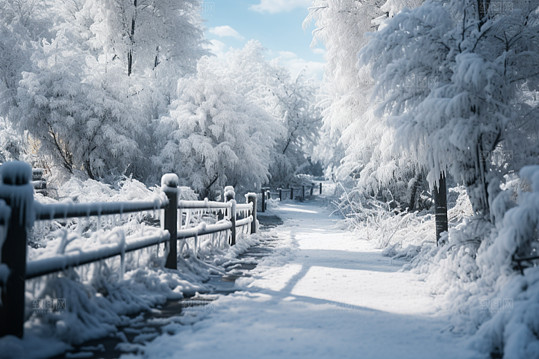 大雪风光唯美景色摄影图