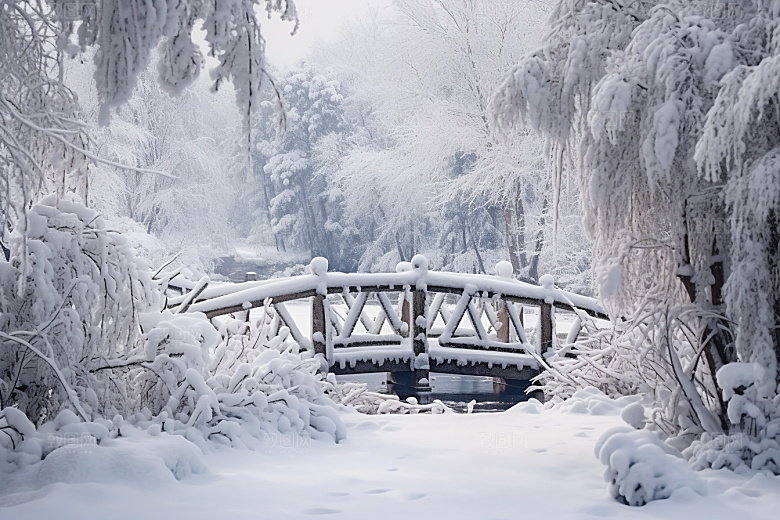 大雪风光高清环境摄影图