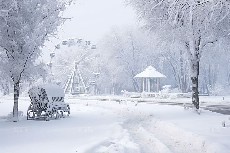 大雪风光景色环境摄影图