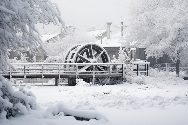大雪风光景色寒冷摄影图