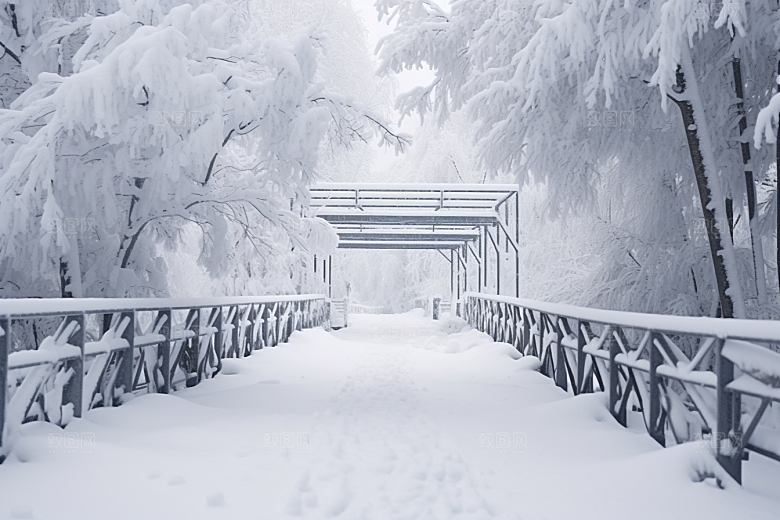 大雪风光冬天室外摄影图