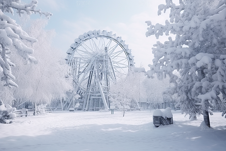 大雪风光自然景色摄影图