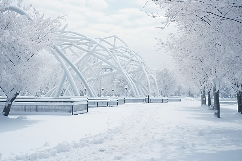 大雪风光室外环境摄影图