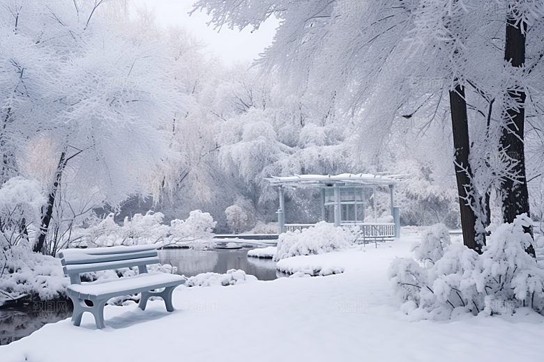 大雪风光唯美冬季摄影图