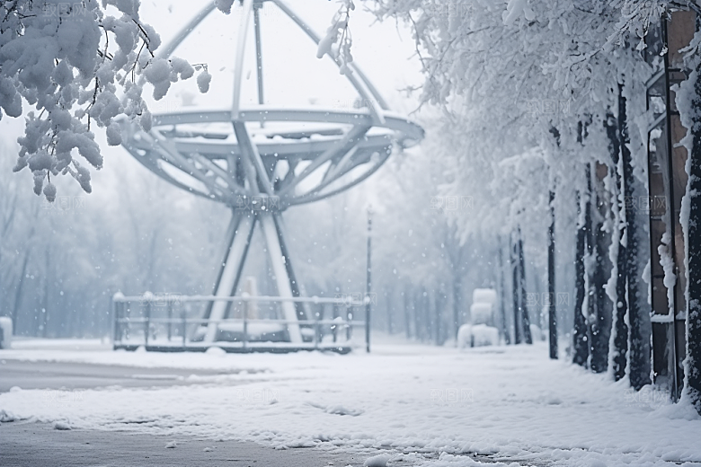 大雪风光自然冬天摄影图