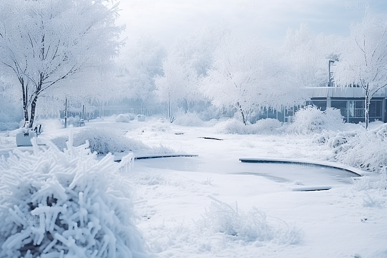 大雪风光唯美冬天摄影图