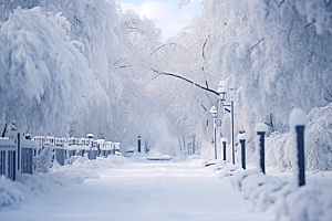 大雪风光室外寒冷摄影图