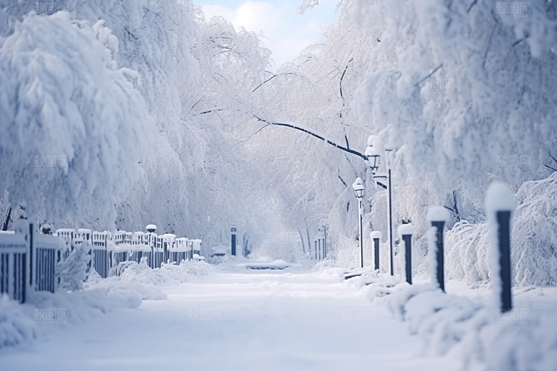 大雪风光室外寒冷摄影图