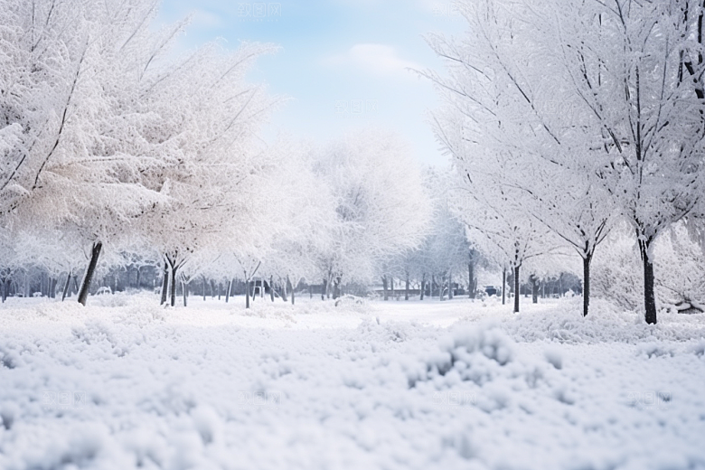 大雪风光寒冷冬季摄影图