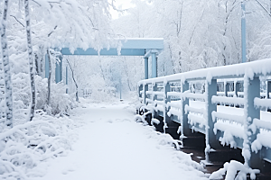 大雪风光景色自然摄影图