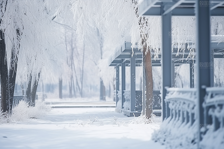 大雪风光唯美环境摄影图