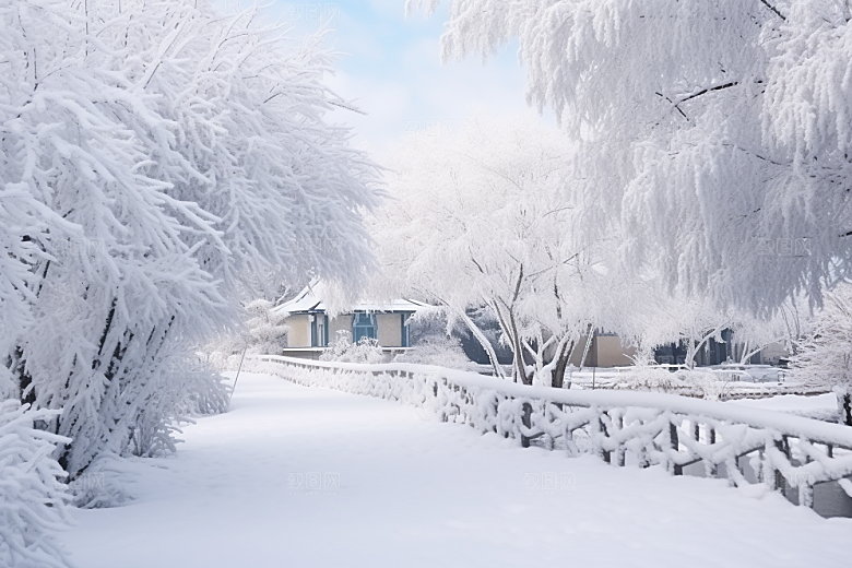 大雪风光冬季唯美摄影图