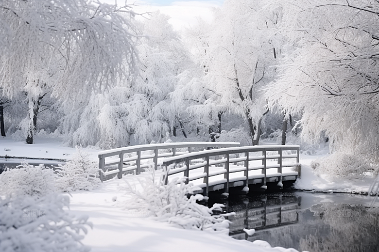 大雪风光景色冬天摄影图