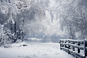 大雪风光唯美冬季摄影图