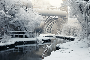 大雪风光户外环境摄影图