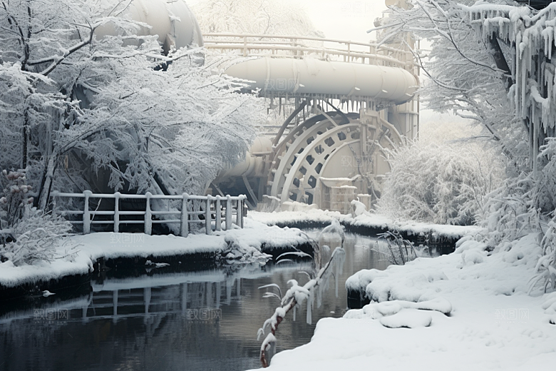 大雪风光户外环境摄影图