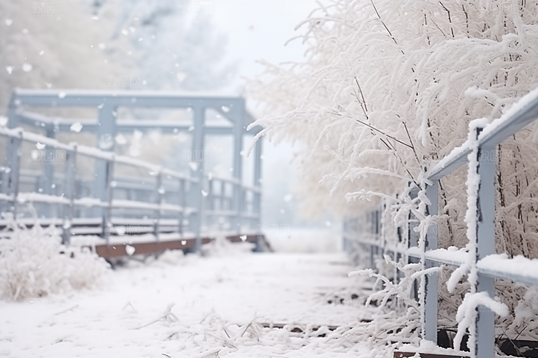 大雪风光室外冬天摄影图