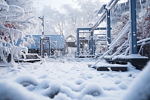 大雪风光寒冷高清摄影图