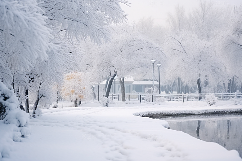 大雪风光冬季唯美摄影图