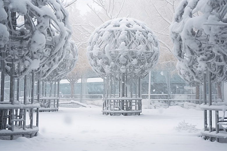 大雪风光冬季室外摄影图