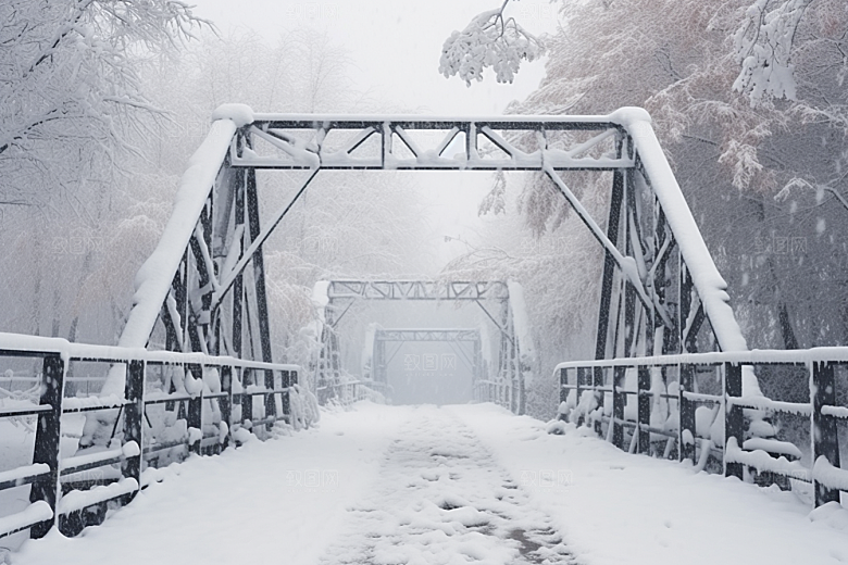 大雪风光唯美景色摄影图