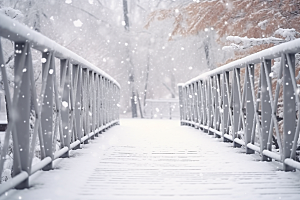 大雪风光寒冷高清摄影图
