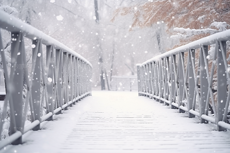 大雪风光寒冷高清摄影图