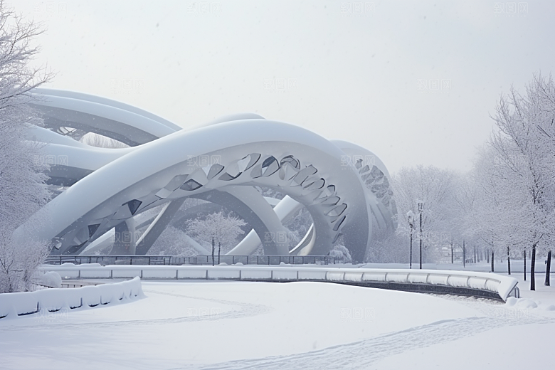 大雪风光唯美景色摄影图
