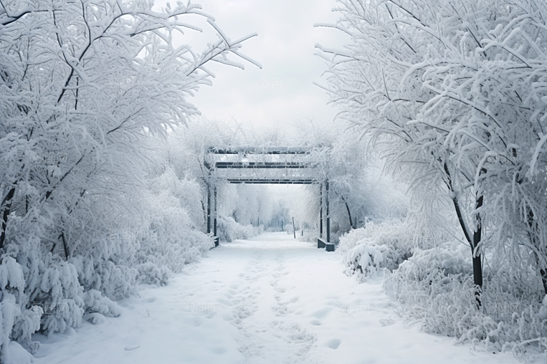 大雪风光高清冬天摄影图