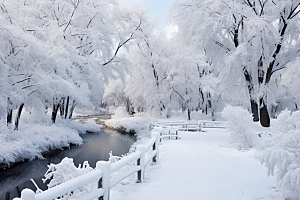 大雪风光唯美冬天摄影图