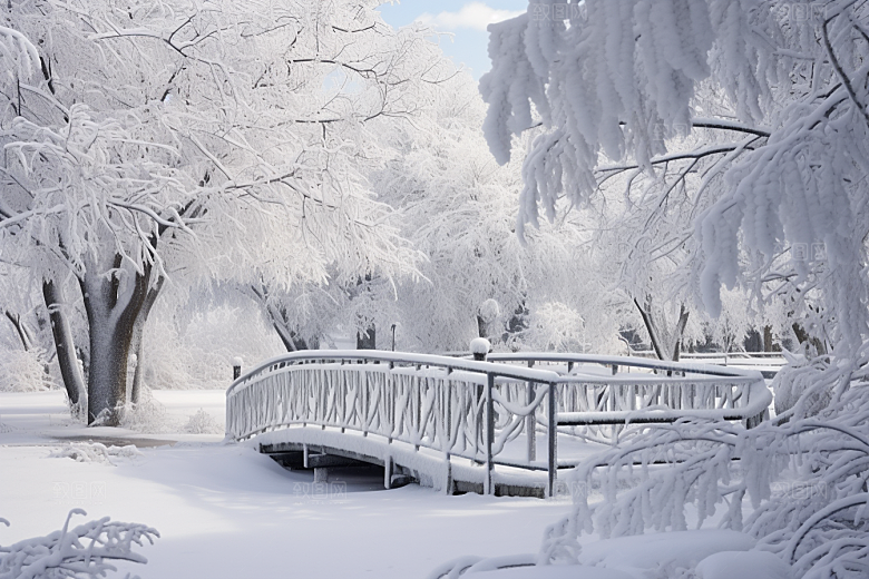 大雪风光景色寒冷摄影图