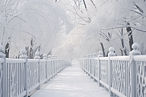 大雪风光寒冷冬天摄影图
