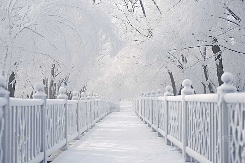 大雪风光寒冷冬天摄影图