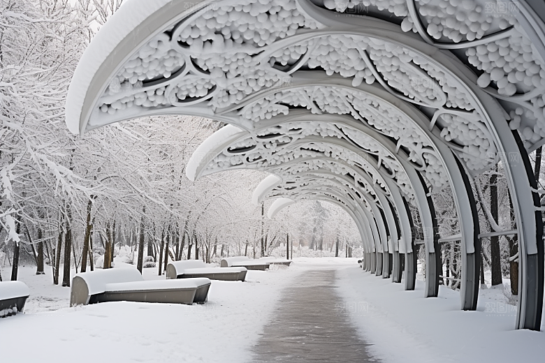 大雪风光景色户外摄影图