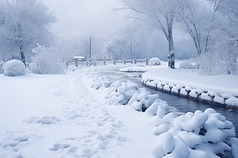 大雪风光室外冬季摄影图