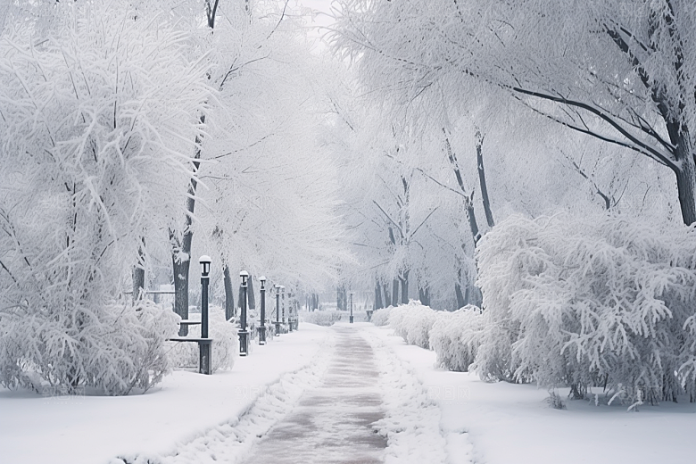 大雪风光唯美环境摄影图